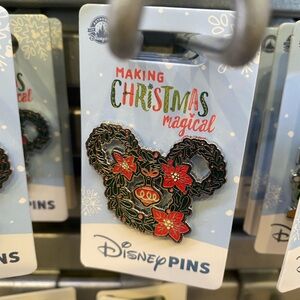 Disney Making Christmas Magic 2024 Mickey Ears Holiday Wreath Pin New OE BNWT